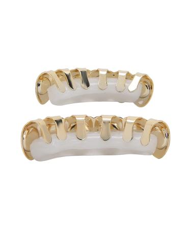 Shop Hip Hop False Teeth Set - Gold & Silver Rapper Accessories for Halloween & Festivals - Upper & Lower Teeth Decoration - Buy Online on GoSupps.com