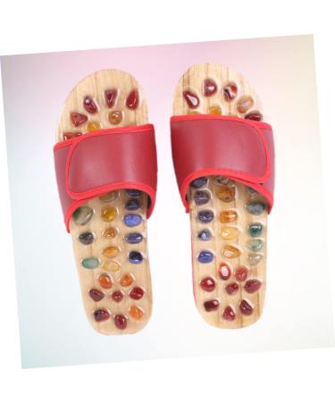FRCOLOR 1 Pair Massage Slippers Foot Massager Shoe Men Slide Sandals Mens House Slippers Men s Sandals Man Sandals House Shoes for Men Shoes Sandals Mat Wooden Agate Leisure Shoes 35 Red - Buy Online on GoSupps.com