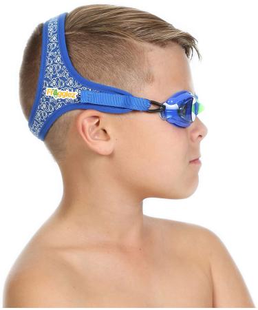 Frogglez Anti-Fog Swimming Goggles for Kids under 10 (Ages 3-10) Recommended by Olympic Swimmers Premium Pain-Free Strap Blue Frog