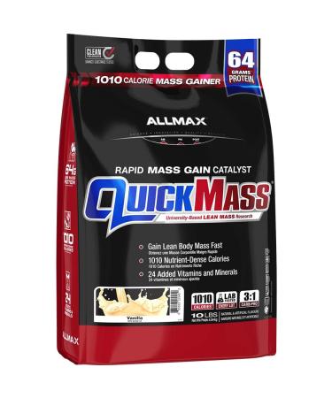 ALLMAX Nutrition - QUICKMASS - Weight Gainer & Rapid Gain Catalyst Vanilla 10 Pound 10 Lb