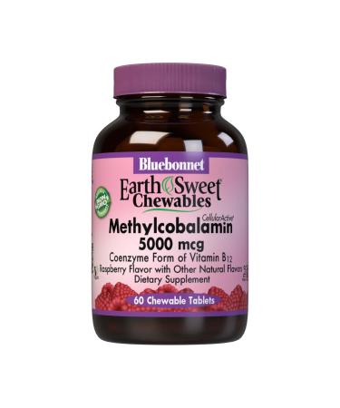 Bluebonnet Nutrition EarthSweet Chewables CellularActive Methylcobalamin Raspberry Flavor 5000 mcg 60 Chewable Tablets