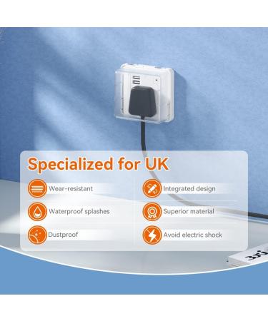 SAFELON UK Socket Cover Box for Baby Safety - Transparent Plug & Outlet Protector with Waterproof Switch Cover - Buy Online on GoSupps.com
