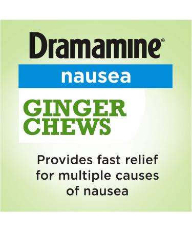 Dramamine Ginger Chews - Lemon Honey Ginger Flavor (20 Soft Chews) | Nausea Relief - Buy Online on GoSupps.com