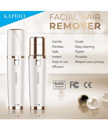 Kaphio Facial Hair Remover for Women - Painless Peach Fuzz, Chin, Cheek & Upper Lip Hair Removal (Pearl White) - Buy Online on GoSupps.com