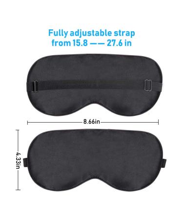Sleek Natural Silk Eye Mask for Men and Women | Adjustable Strap | Super Smooth Sleep Mask - Black - Buy Online on GoSupps.com