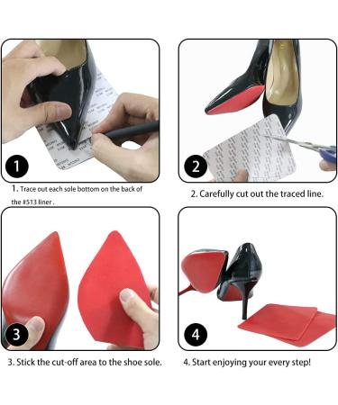 Dr. Foot Silicone Non-Slip Shoe Sole Protectors for High Heels - Red - Buy Online on GoSupps.com