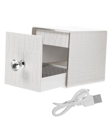 minkissy Nail Polish Storage Nail Art Tool Nail Tools Manicure Tools Para U as Nail Stuff Organizer Chic Nail Bits Holder Nail Grinding Bits Container White Acrylic Shell Drill 12x8.5cm White