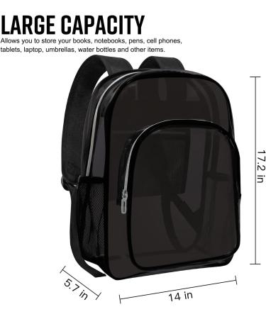 Clear Heavy Duty Transparent Backpack for School, Travel, Work - Black - Buy Online on GoSupps.com