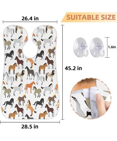 Beard Bib Apron for Men | Non-Stick Waterproof Hair Catcher & Grooming Cloth | Cute Horses Pattern - Perfect for Shaving & Trimming - Buy Online on GoSupps.com