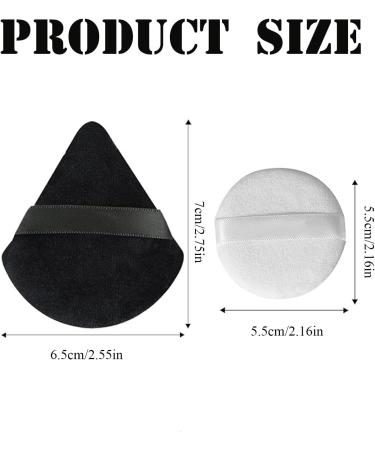 Powder Puff - 16 Pieces Pure Cotton Powder Puff include 8 pcs Triangle powder puffs with 8 pcs Round Powder Puffs Makeup Powder Puffs with Strap Makeup Tool For Cosmetic (Black+White) - Buy Online on GoSupps.com