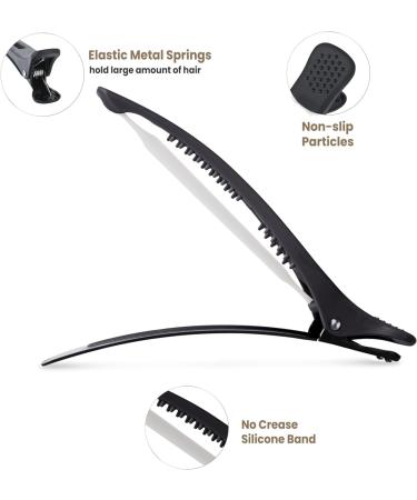 Professional Hair Clips for Styling Sectioning Non Slip No-Trace Duck Billed Hair Clips with Silicone Band Salon and Home Hair Cutting Clips for Women Men 6 White - Buy Online on GoSupps.com