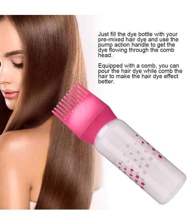 Root Comb Applicator Bottle 170ml Hair Coloring Bottle for Barbershops Squeeze Bottle Hair Salons Hairdressing Tool(Rose red) - Buy Online on GoSupps.com