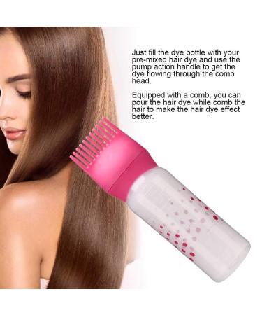 Root Comb Applicator Bottle for Hair Dye & Shampoo | 170ml Oil Applicator with Graduated Scale - Rose Red - Buy Online on GoSupps.com