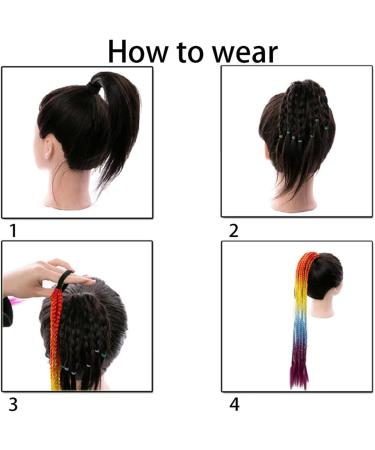 prinfantasy Color Wig Braided Wig Hair Ponytail Fiber Wig Braids Gradient Color Braid Ponytail Braid Hairpiece Giant Hair Band Braided Ponytail Purple Hair Extensions BZ200 GBBZ200 24 inch - Buy Online on GoSupps.com