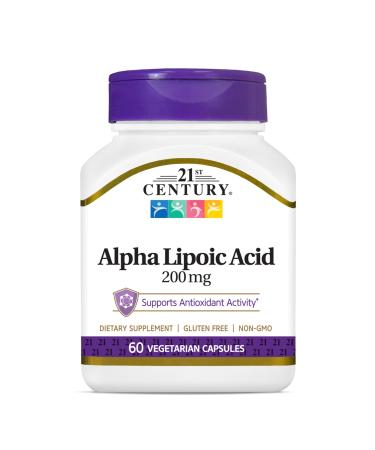 21st Century Healthcare Alpha Lipoic Acid 200 mg 60 Count Vegetarian Capsules