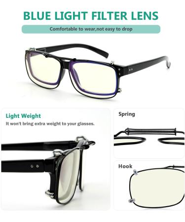 Eyekepper Large Clip-On Blue Light Blocking Glasses | 57x39MM | Spring Draw Bar | Anti-Blue Light Protection for Eye Care - Buy Online on GoSupps.com