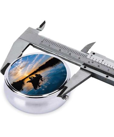 Fishing Scenic Printed Mini Round Pill Box | 3 Compartment Pill Organizer for Travel Home & Office - Portable Medicine Case - Buy Online on GoSupps.com