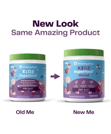 Amazing Grass Kidz Superfood Berry Blast 6.35 oz â€“ Nutrient-Rich Kids' Supplement - Buy Online on GoSupps.com