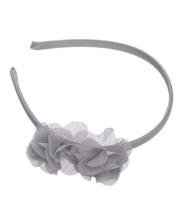 Hair -ready with two fabric flowers gray