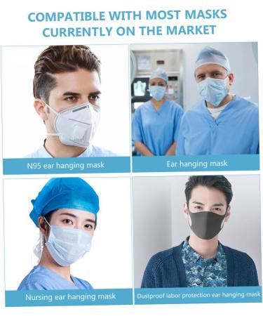 BUIFULSIC 10-Pack Mask Ear Rope Loops & Extension Hooks - Light Blue & White Mask Strap Buckles & Accessories for Comfort - Buy Online on GoSupps.com