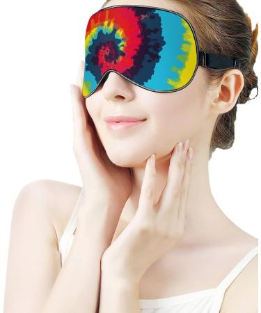 Adjustable Tie Dye Sleep Mask for Women | Comfortable Eye Shades Cover with Elastic Strap for Better Sleep - Buy Online on GoSupps.com