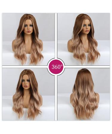 Buy Esmee 24-Inch Long Curly Brown Synthetic Hair Wig for Women - Heat Resistant Middle Part Wig - Buy Online on GoSupps.com