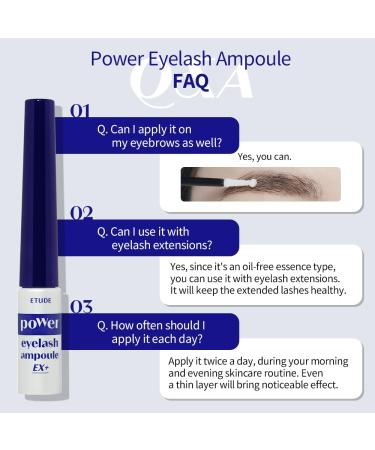 ETUDE Power Eyelash Ampoule 1+1 Set Lash and Brow Treatment Caffeine-Infused Ultra Slim Tip Lash Booster Korean Makeup Beauty (1.31 Fl Oz) - Buy Online on GoSupps.com