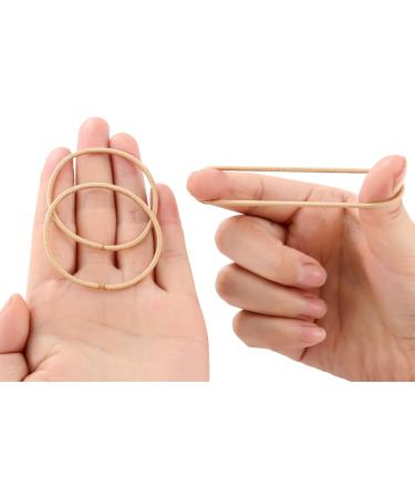 12 PCS Elastic Hair Bands 3mm Elastic Hair Ties Ponytail Holders Bulk Hair Ties No Metal Gentle Elastics for Women Men Girls Kids (Blonde Beige) - Buy Online on GoSupps.com
