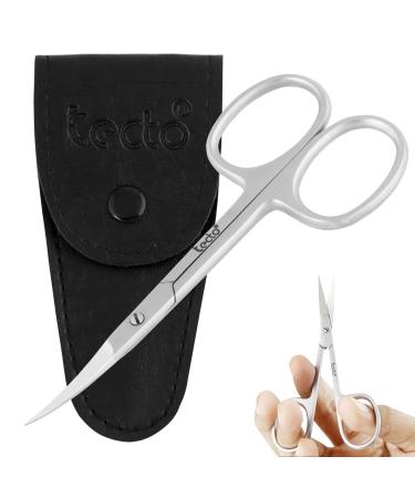 Tecto Professional Nail Scissors, Stainless Steel Manicure Scissors, Sharp Cuticle Scissors, Multi-Purpose Curved Small Scissors Beauty for Manicure, Eyelashes, Eyebrow, Toenail for Women and Men