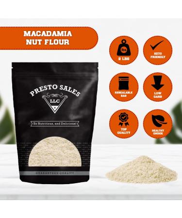 Presto Sales Macadamia Nut Meal Flour 32 oz | Raw NON-GMO Unsalted | KETO & PALEO Friendly | Premium Quality Vegan Alternative | #1 Diet Low Carb Protein Wheat Substitute | Resealable Pouch 2 lbs - Buy Online on GoSupps.com