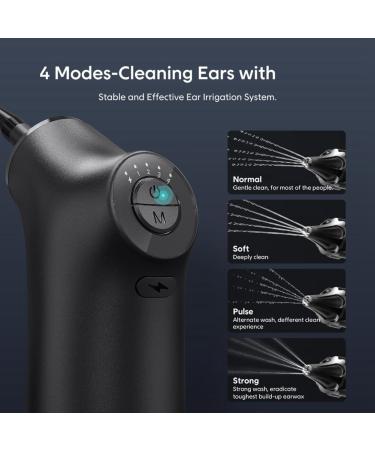 Hoadoek Electric Ear Removal Kit Powered Ear Cleaning Kit Ear Cleaning Kit with 4 Pressure Ear Removal Tool for Adults Black - Buy Online on GoSupps.com