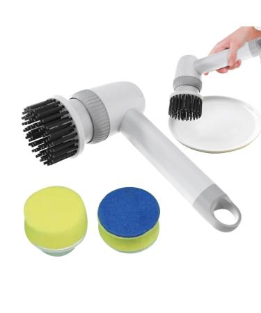 Electric Dish Brush - Cordless Cleaning Brush Shower Cleaner Brush Dish Scrubber Shower Scrubber Dishwashing Brush Electric Scrubber for Dish Bathroom Pans White