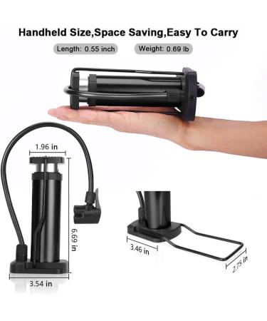 Portable Foot Activated Mini Bike Pump | Universal Presta & Schrader Valve | High Pressure up to 120PSI | Compact Tire Pump for Bikes, Basketballs, Footballs & Mountain Bikes (Black) - Buy Online on GoSupps.com