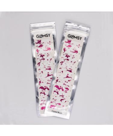 Glamsy Crystal Blush Nail Wraps - White & Pink Glitter | 24 Ultra-Thin Self-Adhesive Nail Foils for Stunning Nails - Buy Online on GoSupps.com