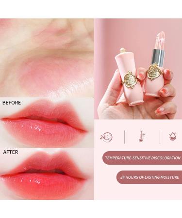 6 Colors Crystal Jelly Lip Balm Flower Lipstick Temperature Color Changing Lip Balm Transparent Gloss Long Lasting Moisturizing Makeup - Buy Online on GoSupps.com