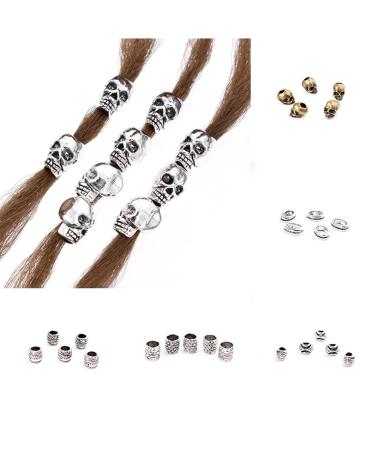 cuhair 30pcs Skull Hair Clips Vintage Punk Metal Ponytail Holder for Women Girls