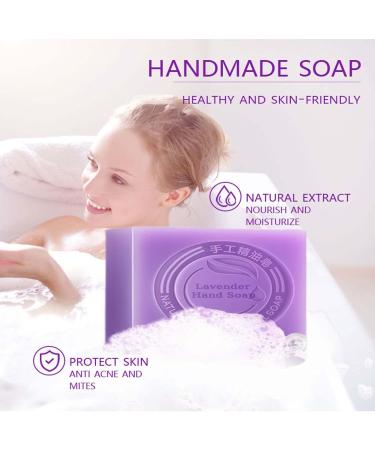 Tongyend Face Cleansing Bar 3.5OZ Skin Brightening Soap Removes Blackheads Tightens Pores For Women and Men (Lavender) - Buy Online on GoSupps.com