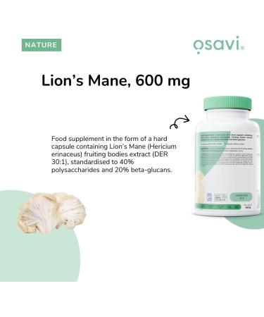 Osavi Lions Mane 600mg 120 vegan caps - Buy Online on GoSupps.com