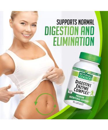 Botanic Choice Digestive Enzyme Complex - Digestive Aid for Healthy Gut Supplement for Better Digestion and Improved Nutrient Absorption to Ease Abdominal Bloating - 90 Pills - Buy Online on GoSupps.com