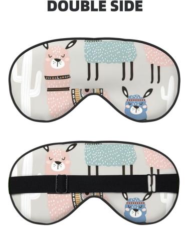 BREAUX Llama Cactus Print Double Sided Eye Mask | Blackout Sleep Mask for Men & Women | Comfortable All-Night Sleep - Buy Online on GoSupps.com