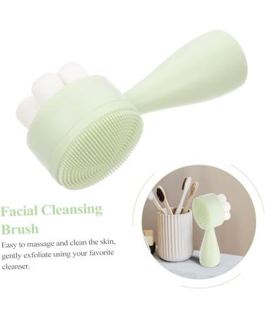 FRCOLOR Face Brush Pore Deep Cleansing Brush Manual Facial Brush Facial Brush Tool Facial Cleansing Tool Face Washing Cleaner Face Scrubber Face Exfoliator Washbasin Silica Gel Pores Green 12.5X5X5CM - Buy Online on GoSupps.com