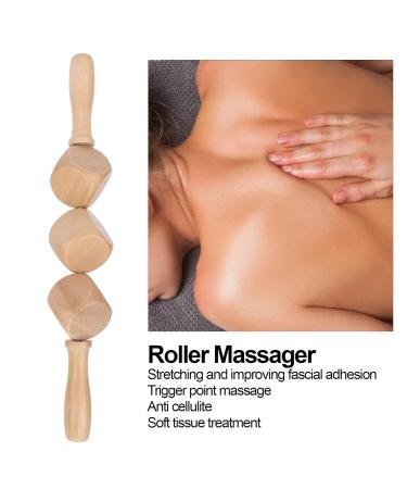 Wooden Roller Massager - Abdominal Massage Wheel for Soft Tissue Therapy & Pain Relief | Acupuncture Muscle Recovery Tool - Buy Online on GoSupps.com