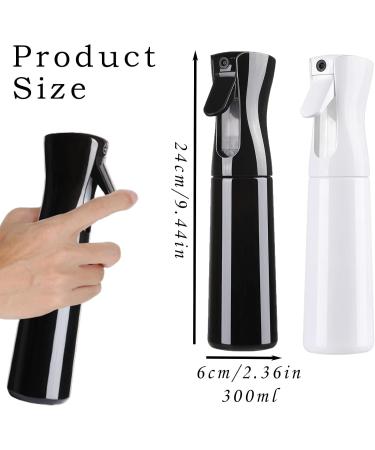 Basetousual 2 Spray Bottle - Continuous Ultra Fine Water Spray for Hairdressers (300ml Black & White) - Perfect Hair Mist for Styling & Hydration - Buy Online on GoSupps.com
