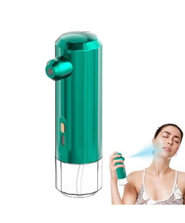 Face Steamer Portable Facial Steamer Small Face Humidifier Face Mister Mist Sprayer Facial Vaporizador Hand Held Humidifier for Busy Workdays Leisurely Weekends Home Facial Steam for Skincare Green