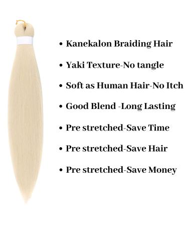 26 Blonde Pre-Stretched Braiding Hair Box Braids Extension Pack - Kanekalon Human Hair (3 Pack) - Buy Online on GoSupps.com