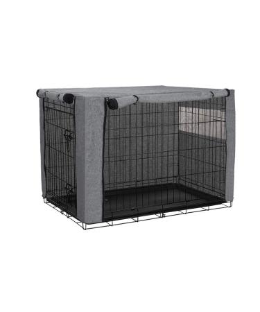 Dog Crate Cover, Ventilated Pet Keneel Cover, Durable Double Door Polyester Dog Crate Cloth Cover , Air Flow/Universal Fit for Wire Dog Crate (XS:25" Lx19 Wx20 H, Grey)