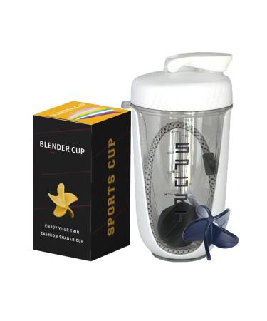 Bouteille de m langeur de 600ML avec boule de fouet sans BPA en plastique for shaker les prot ines tanche for l'entra nement en poudre le Sport la gymnastique (Color : White) Blanc