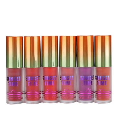 Ensemble de Brillant L vres Mat Longue Dur e Rouge L vres Liquide Non Collant 6 Pi ces Couleurs Vives Kit de Maquillage pour les Parfait pour les Cadeaux de No l