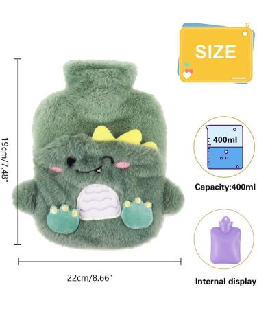 Stickerboy Cute Fluffy Dinosaur Hot Water Bottle - 400ml Natural Rubber, Plush Cover - Ideal Women & Teenagers Gift - Buy Online on GoSupps.com