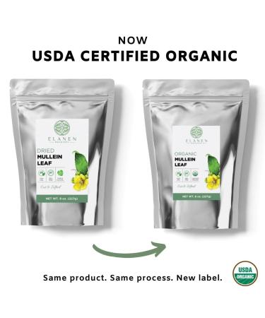 USDA Certified Organic Mullein Leaf Tea 8 oz - Premium Quality Mullien Smoking Herb - Natural Mullein Tea - Cut & Sifted - Pack of 1 - Buy Online on GoSupps.com